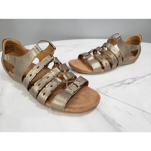 NEW NO‎ BOX 9 WIDE Earth Origins Leather Gladiator Sandal Platinum Blakely
